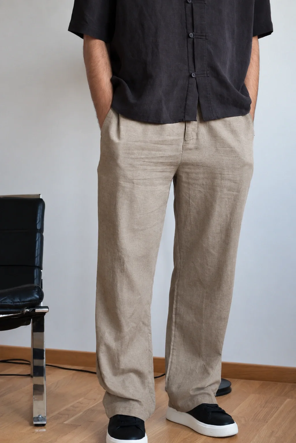 Pantalone KHAKI Linen, braon